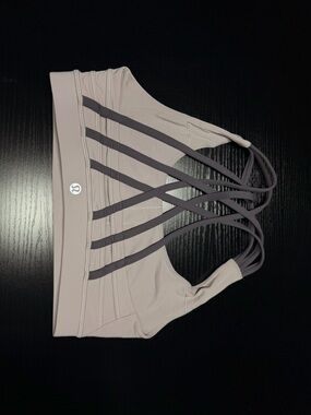 lululemon athletica Strappy Sports Bra in Taupe with Dark Straps